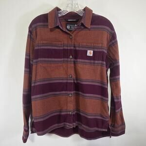 Carhartt Womens Rugged Flex Flannel Long Sleeve Shirt Gorpcore Work Wear XS